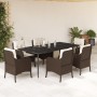 Set comedor de jardín 7 pzas con cojines ratán sintético marrón en Conjuntos de jardín | Comprar online en Foru.es