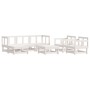 Juego de muebles de jardín 7 pzas madera maciza de pino blanco de , Conjuntos de jardín - Ref: Foro24-3186215, Precio: 408,83...