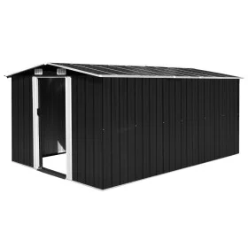 Caseta de jardín metal antracita 257x392x181 cm de vidaXL, Cobertizos - Ref: Foro24-143346, Precio: 441,67 €, Descuento: %