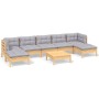 Juego de muebles de jardín 8 pzas y cojines madera pino gris de , Conjuntos de jardín - Ref: Foro24-3097096, Precio: 648,60 €...