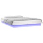 Estructura de cama con LED madera maciza blanca 180x200 cm de , Camas y somieres - Ref: Foro24-819988, Precio: 186,65 €, Desc...