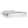 Estructura de cama con LED madera maciza blanca 160x200 cm de , Camas y somieres - Ref: Foro24-819983, Precio: 177,37 €, Desc...