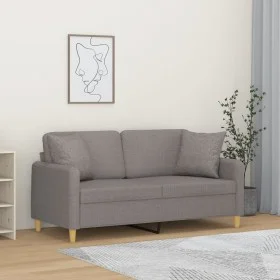 Sofá de 2 plazas con cojines tela gris taupe 140 cm de , Sofás - Ref: Foro24-3200916, Precio: 221,64 €, Descuento: %