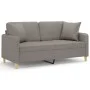 Sofá de 2 plazas con cojines tela gris taupe 140 cm de , Sofás - Ref: Foro24-3200916, Precio: 221,64 €, Descuento: %