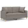 Sofá de 2 plazas con cojines tela gris taupe 140 cm de , Sofás - Ref: Foro24-3200916, Precio: 225,29 €, Descuento: %