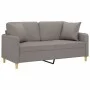 Sofá de 2 plazas con cojines tela gris taupe 140 cm de , Sofás - Ref: Foro24-3200916, Precio: 221,64 €, Descuento: %