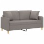 Sofá de 2 plazas con cojines tela gris taupe 140 cm de , Sofás - Ref: Foro24-3200916, Precio: 225,29 €, Descuento: %