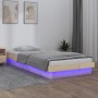 Estructura de cama con LED madera maciza 100x200 cm de , Camas y somieres - Ref: Foro24-819962, Precio: 122,23 €, Descuento: %