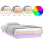 Bed frame with LED solid wood 100x200 cm by , Beds and slatted bases - Ref: Foro24-819962, Price: 120,60 €, Discount: %