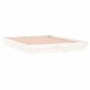 Estructura de cama con LED madera maciza blanco 135x190 cm de , Camas y somieres - Ref: Foro24-820013, Precio: 164,94 €, Desc...