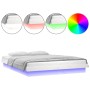 Estructura de cama con LED madera maciza blanco 135x190 cm de , Camas y somieres - Ref: Foro24-820013, Precio: 164,94 €, Desc...