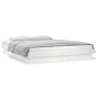 Estructura de cama con LED madera maciza blanco 135x190 cm de , Camas y somieres - Ref: Foro24-820013, Precio: 164,94 €, Desc...
