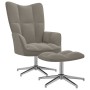 Silla de relajación con reposapiés terciopelo gris claro de , Sillones - Ref: Foro24-328128, Precio: 186,26 €, Descuento: %