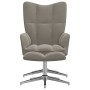 Silla de relajación con reposapiés terciopelo gris claro de , Sillones - Ref: Foro24-328128, Precio: 186,26 €, Descuento: %