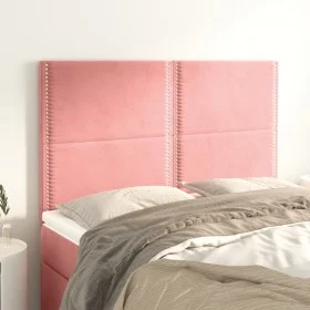 Headboards 4 units pink velvet 72x5x78/88 cm by , Headboards and footboards - Ref: Foro24-3116245, Price: 104,53 €, Discount: %