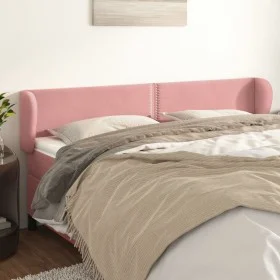 Pink velvet headboard 163x23x78/88 cm by , Headboards and footboards - Ref: Foro24-3117063, Price: 65,24 €, Discount: %