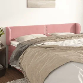 Pink velvet headboard 203x23x78/88 cm by , Headboards and footboards - Ref: Foro24-3117075, Price: 60,25 €, Discount: %