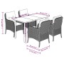 Set comedor de jardín 5 piezas y cojines ratán sintético marrón en Conjuntos de jardín | Comprar online en Foru.es