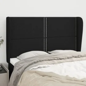 Cabecero con orejas de tela negro 147x23x118/128 cm de , Cabeceros y pies de cama - Ref: Foro24-3117816, Precio: 100,09 €, De...