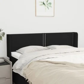 Black fabric headboard 147x16x78/88 cm by , Headboards and footboards - Ref: Foro24-3118628, Price: 53,31 €, Discount: %
