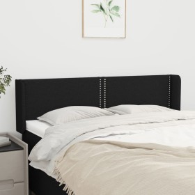 Cabecero de tela negro 147x16x78/88 cm de , Cabeceros y pies de cama - Ref: Foro24-3118628, Precio: 53,97 €, Descuento: %