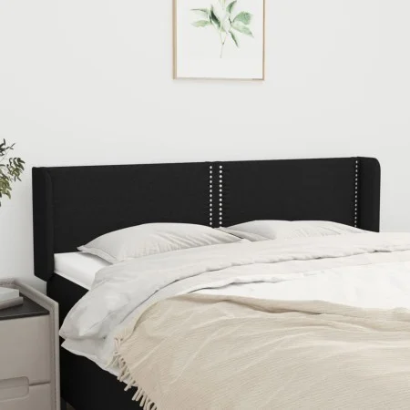 Kopfteil aus schwarzem Stoff, 147 x 16 x 78/88 cm von , Kopf- und Fußteile - Ref: Foro24-3118628, Preis: 53,31 €, Rabatt: %