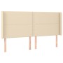 Cabecero con orejas de tela color crema 163x16x118/128 cm de , Cabeceros y pies de cama - Ref: Foro24-3119451, Precio: 122,15...