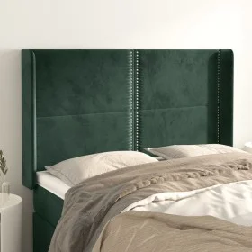 Headboard with dark green velvet ears 147x16x118/128cm by , Headboards and footboards - Ref: Foro24-3119491, Price: 109,37 €,...