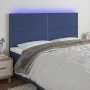 Headboard with LED lights blue fabric 160x5x118/128 cm by , Headboards and footboards - Ref: Foro24-3122296, Price: 89,26 €, ...