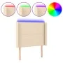Cream fabric headboard with LED 83x16x118/128 cm by , Headboards and footboards - Ref: Foro24-3123887, Price: 75,55 €, Discou...