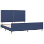 Estructura de cama con cabecero de tela azul 160x200 cm de , Camas y somieres - Ref: Foro24-3124990, Precio: 200,42 €, Descue...