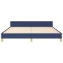 Estructura de cama con cabecero de tela azul 160x200 cm de , Camas y somieres - Ref: Foro24-3124990, Precio: 200,42 €, Descue...