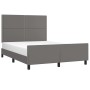 Estructura de cama con cabecero cuero sintético gris 140x200cm de , Camas y somieres - Ref: Foro24-3125516, Precio: 202,80 €,...
