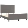 Bed frame with headboard gray synthetic leather 140x200cm by , Beds and slatted bases - Ref: Foro24-3125516, Price: 200,17 €,...