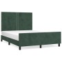 Estructura cama con cabecero terciopelo verde oscuro 140x200 cm de , Camas y somieres - Ref: Foro24-3125699, Precio: 195,49 €...
