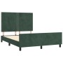 Estructura cama con cabecero terciopelo verde oscuro 140x200 cm de , Camas y somieres - Ref: Foro24-3125699, Precio: 195,49 €...