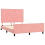Estructura de cama con cabecero de terciopelo rosa 140x200 cm de , Camas y somieres - Ref: Foro24-3125701, Precio: 220,44 €, ...
