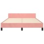Estructura de cama con cabecero de terciopelo rosa 140x200 cm de , Camas y somieres - Ref: Foro24-3125701, Precio: 220,44 €, ...