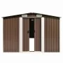 Caseta de jardín metal marrón 257x489x181 cm de vidaXL, Cobertizos - Ref: Foro24-143351, Precio: 527,96 €, Descuento: %