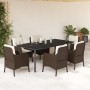 Set comedor de jardín 7 pzas con cojines ratán sintético marrón en Conjuntos de jardín | Comprar online en Foru.es