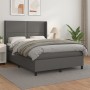 Cama box spring con colchón cuero sintético gris 140x190 cm de , Camas y somieres - Ref: Foro24-3128971, Precio: 518,28 €, De...