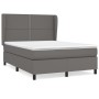 Cama box spring con colchón cuero sintético gris 140x190 cm de , Camas y somieres - Ref: Foro24-3128971, Precio: 518,28 €, De...