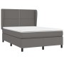 Cama box spring con colchón cuero sintético gris 140x190 cm de , Camas y somieres - Ref: Foro24-3128971, Precio: 518,28 €, De...