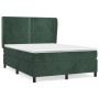 Cama box spring con colchón terciopelo verde oscuro 140x200 cm de , Camas y somieres - Ref: Foro24-3129156, Precio: 491,79 €,...