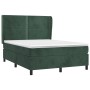Cama box spring con colchón terciopelo verde oscuro 140x200 cm de , Camas y somieres - Ref: Foro24-3129156, Precio: 491,79 €,...