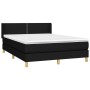 Cama box spring con colchón tela negro 140x200 cm de , Camas y somieres - Ref: Foro24-3130195, Precio: 451,34 €, Descuento: %
