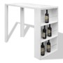 Mesa alta de cocina con estantes para botellas blanca brillante en Mesas de comedor | Comprar online en Foru.es