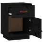 Mesita de noche madera maciza de pino negro 40x34x55 cm de vidaXL, Mesitas de noche - Ref: Foro24-818313, Precio: 50,55 €, De...