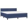 Cama box spring colchón y luces LED tela azul 160x200 cm de , Camas y somieres - Ref: Foro24-3133091, Precio: 468,57 €, Descu...