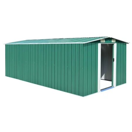 Caseta de jardín metal verde 257x489x181 cm de vidaXL, Cobertizos - Ref: Foro24-143348, Precio: 573,36 €, Descuento: %